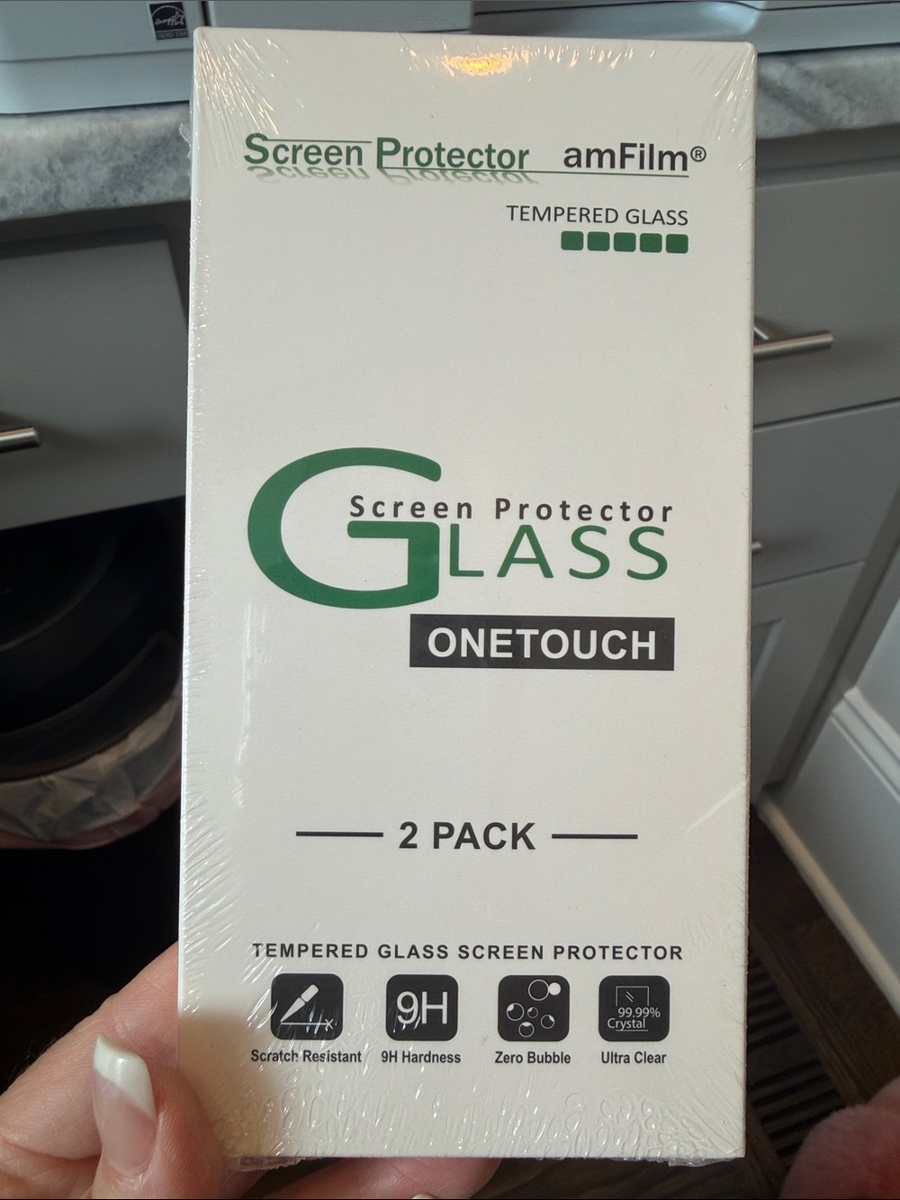 OneTouch Tempered Glass Screen Protector - White/Green (2 Pack)